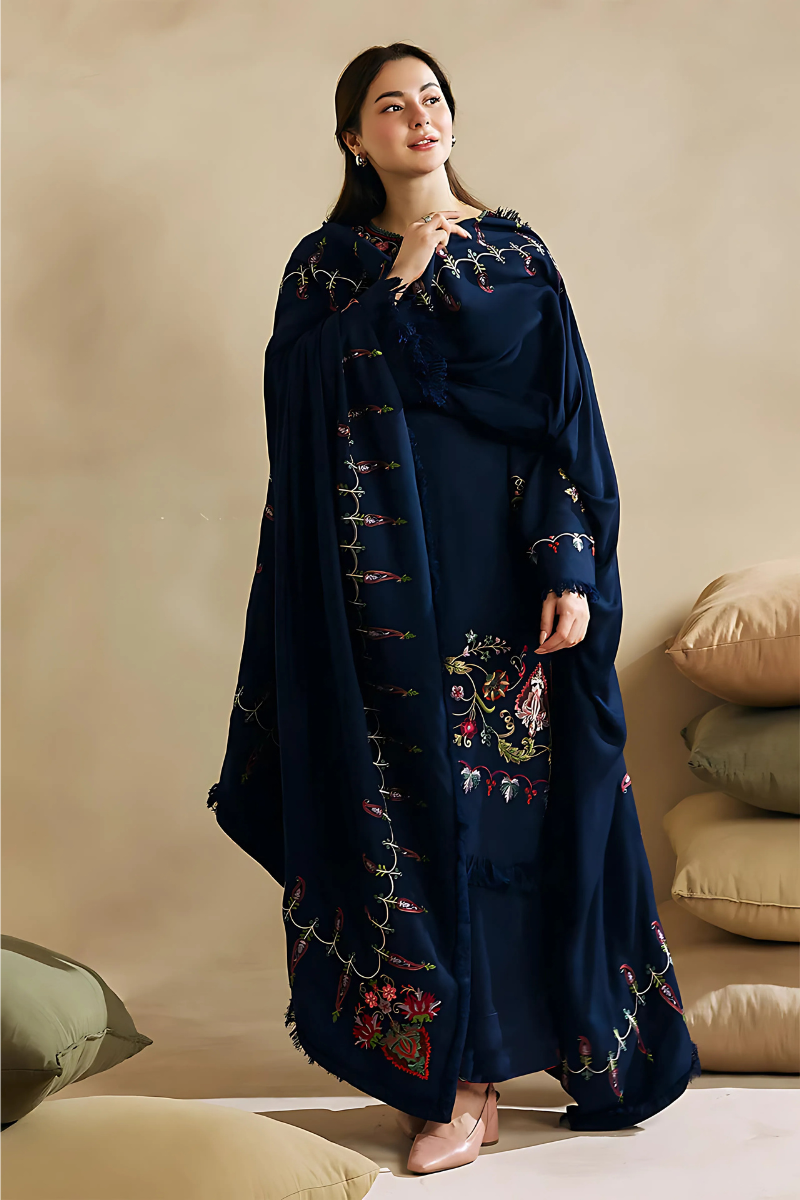 ZARA SHAHJAHAN - 3PC DHANAK EMBROIDERED MM-79