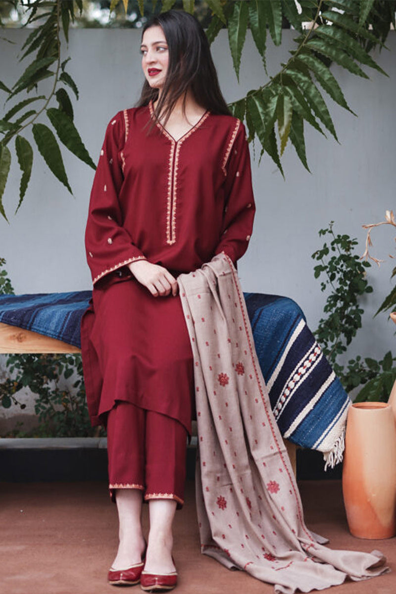 AISLING - 3PC DHANAK EMBROIDERED MM-69