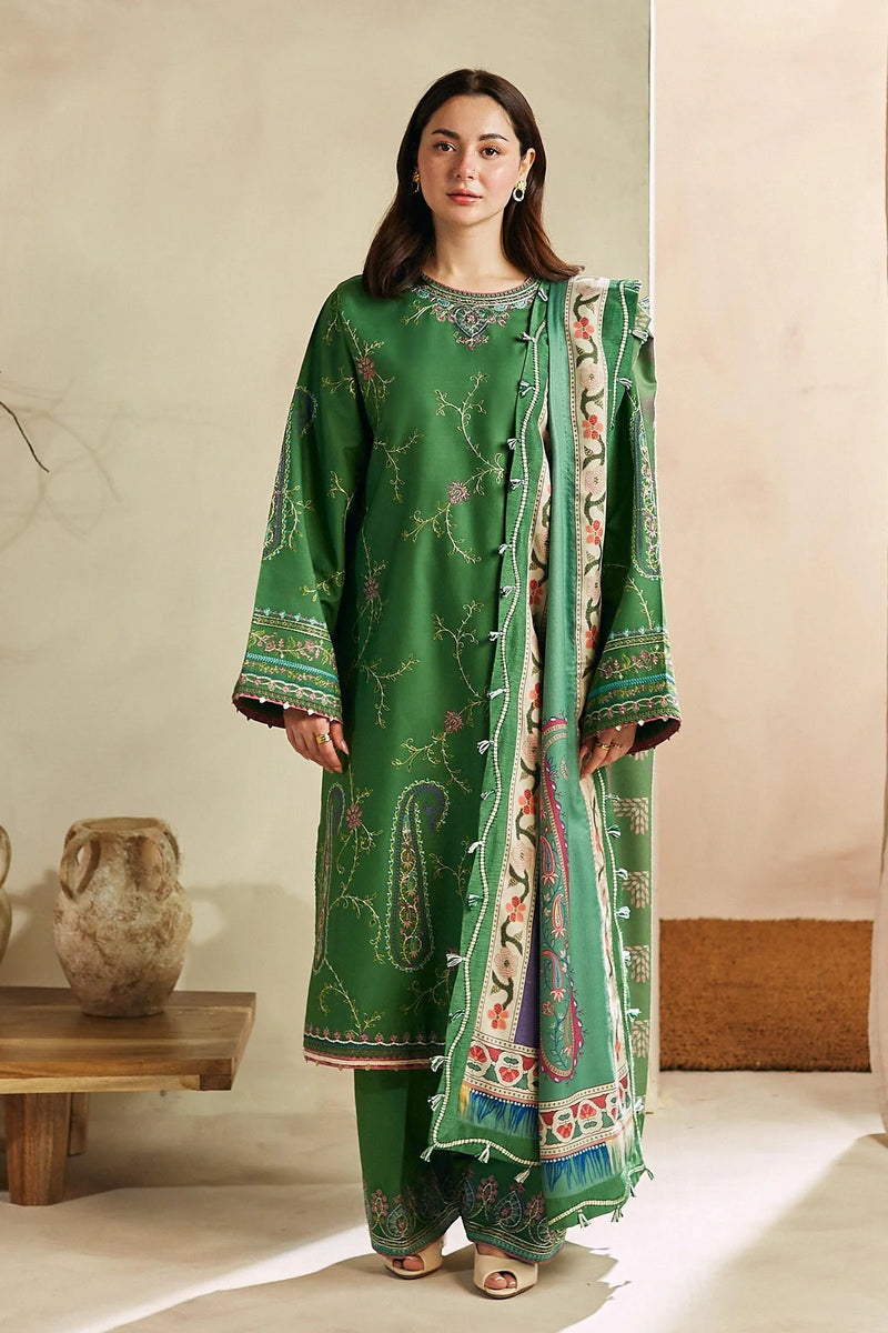 ZARA SHAH JAHAN - 3PC DHANAK EMBROIDERED MM-81G