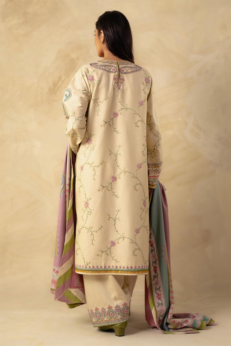 ZARA SHAH JAHAN - 3PC DHANAK EMBROIDERED MM-81S