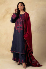 ZARA SHAH JAHAN - 3PC DHANAK EMBROIDERED MM-80B