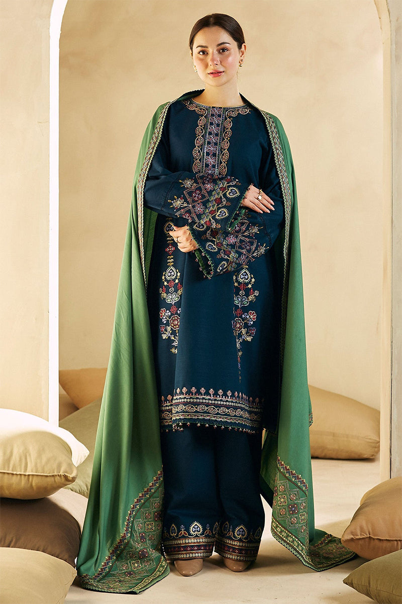 ZARA SHAHJAHAN - 3PC DHANAK EMBROIDERED MM-77