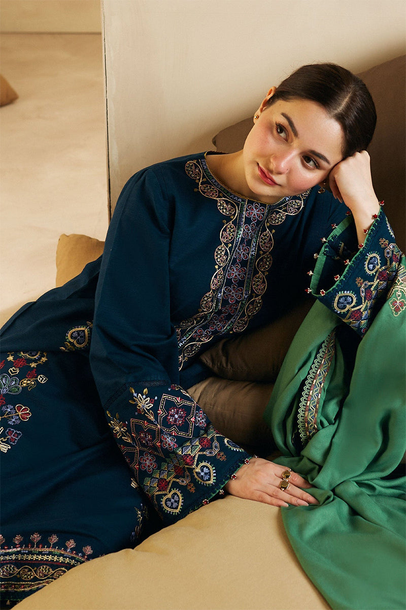 ZARA SHAHJAHAN - 3PC DHANAK EMBROIDERED MM-77