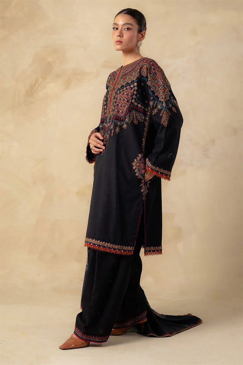 ZARA SHAH JAHAN - 3PC DHANAK EMBROIDERED MH-143